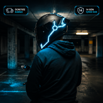 Kitsune NeonRide™ | Cyber Neon Kask Şeridi